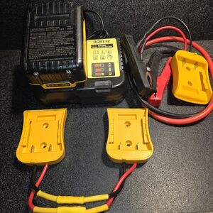 Includes a "DeW Yellow" jump starter, battery reviver, 20v battery, & charger.